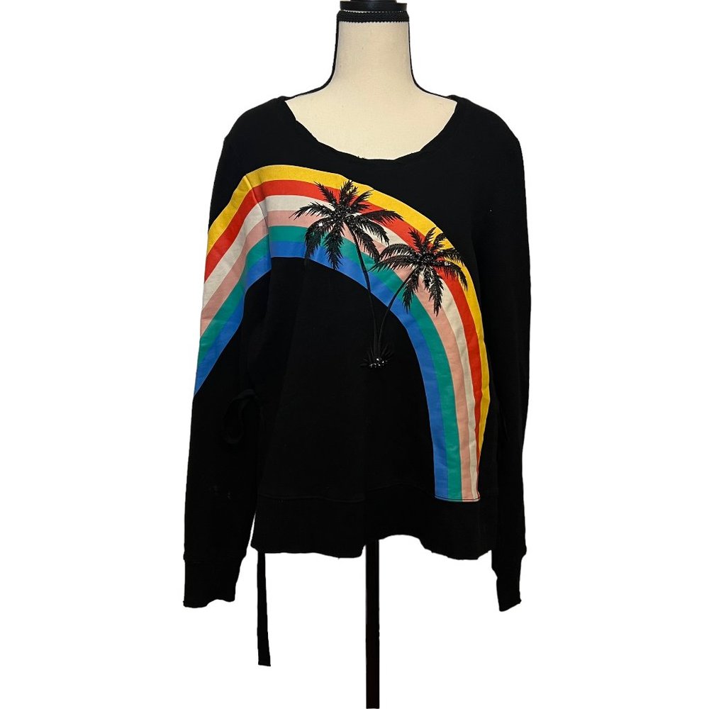 Pam & Gela Rainbow Sweater, Open Sides w/Ties, Size: Small